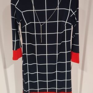 Chic Black and Red Grid Dress